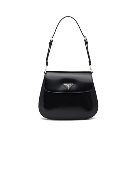 borsa prada nera a spalla|Borsa a spalla Buckle Medium in pelle in Nero .